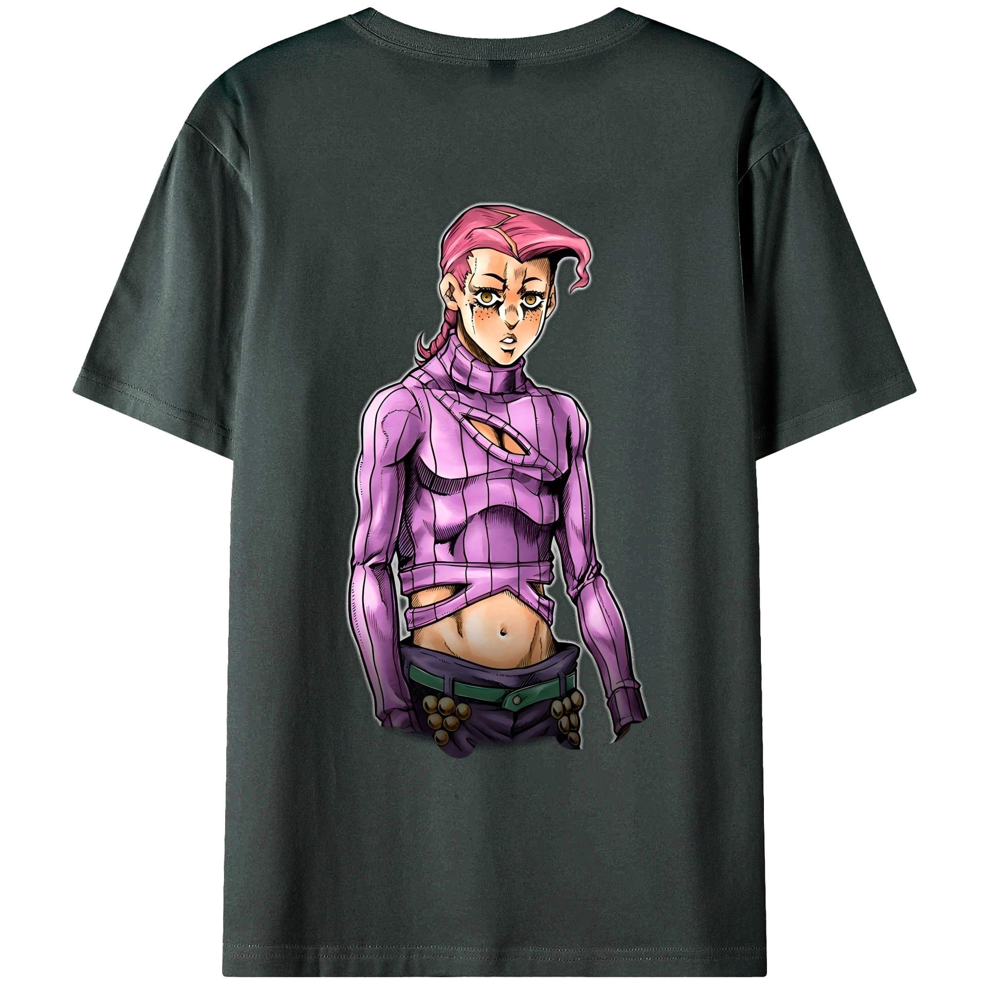 （画像用） ジョジョの奇妙な冒険 ビネガー?ドッピオ JoJo's Bizarre Adventure Vinegar Doppio 綿100％ メンズ半袖Tシャツ（バックプリント） 通気性